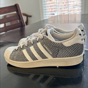 Adidas Kids Superstar Gray Mesh Sneakers
